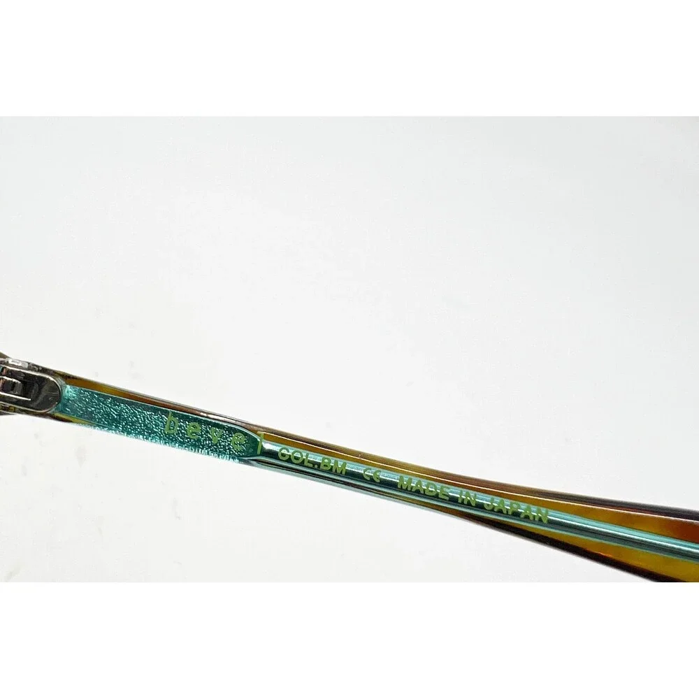 Bevel Peso 3542 Eyeglasses Brown Teal Tortoise Frames 48-16-135 Japan
